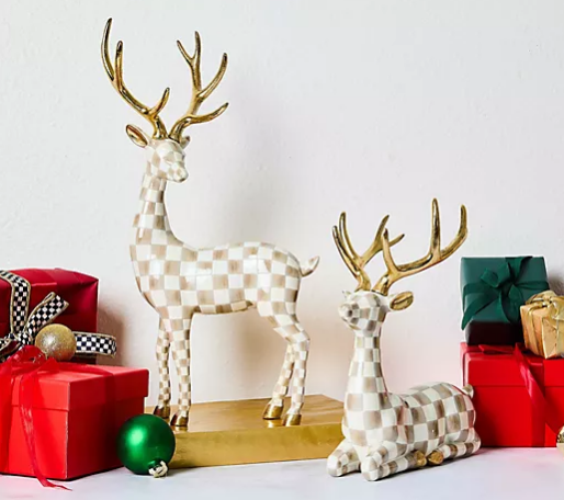 💥MacKenzie- Childs Set of 2 Check Deer