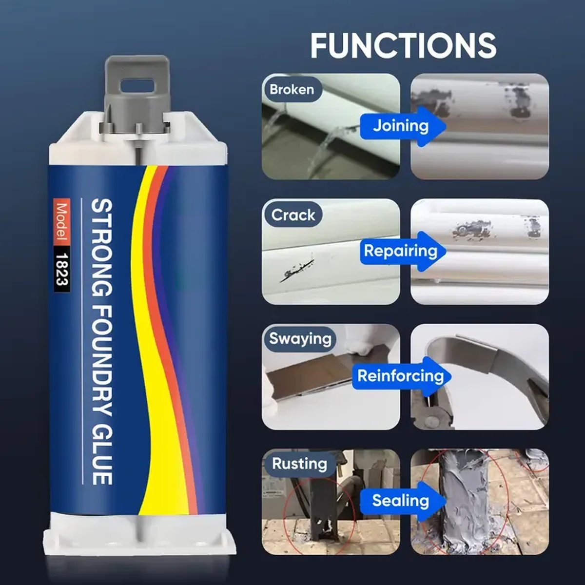 🔥 High Temp Metal Repair Glue - Iron-Like Strength