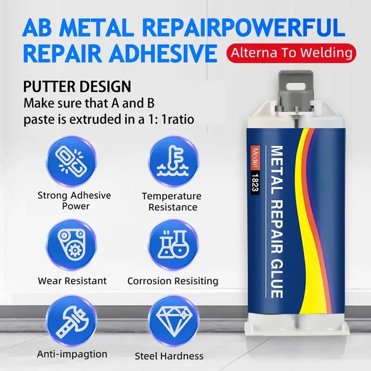 🔥 High Temp Metal Repair Glue - Iron-Like Strength
