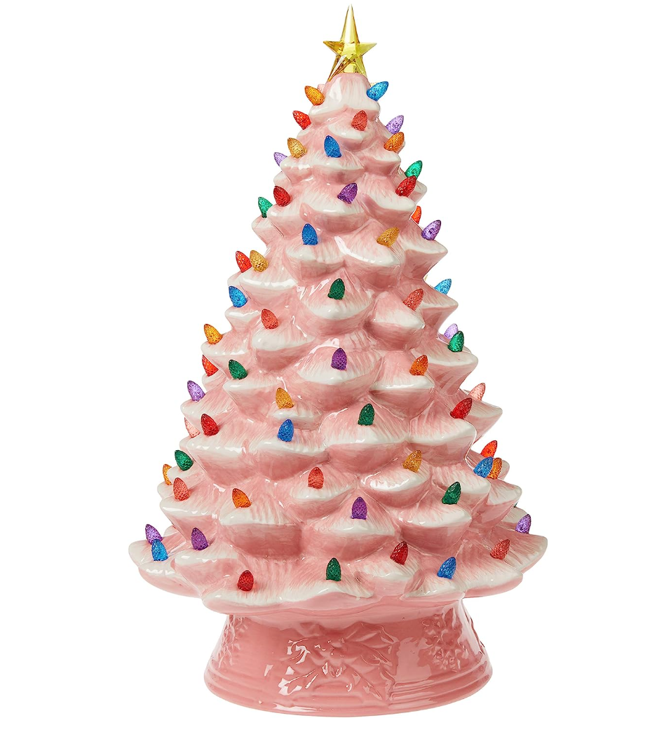 💥Mr. Christmas Nostalgic Ceramic Christmas Tree with LED Lights