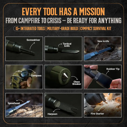 Last Day Sale for $35.59💥15-in-1 Tactical Trekking Stick