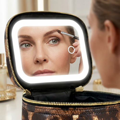 📢📢50% OFF !!!⏰Travel Makeup Case with LED Lighted Mirror